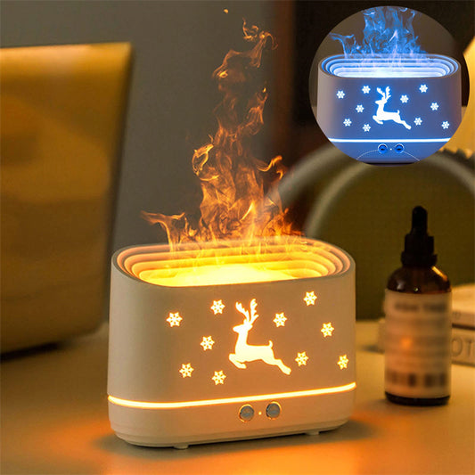 Elk Flame Humidifier Diffuser Atmosphere Lamp Christmas Home Decorations