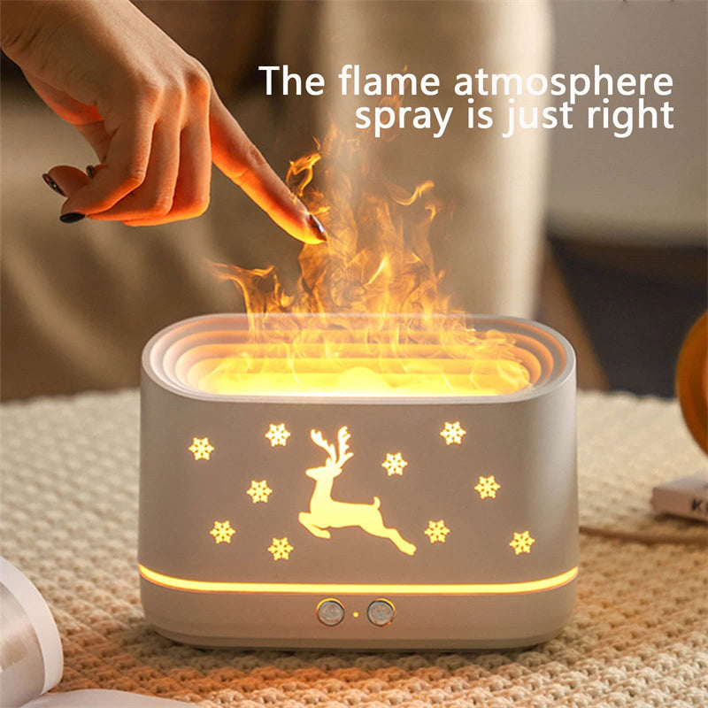 Elk Flame Humidifier Diffuser Atmosphere Lamp Christmas Home Decorations