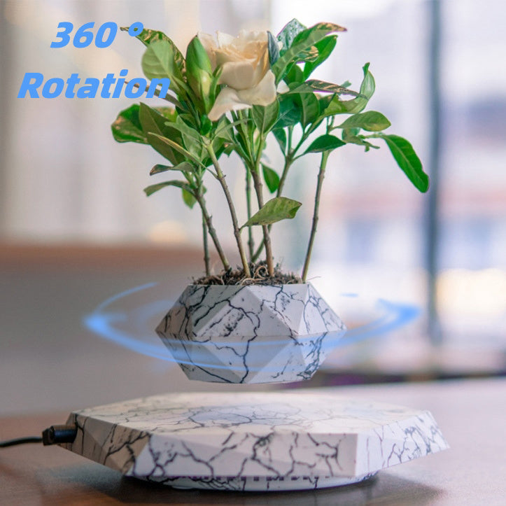 Levitating Plant Pot Marble Color Floating Planter Magnetic