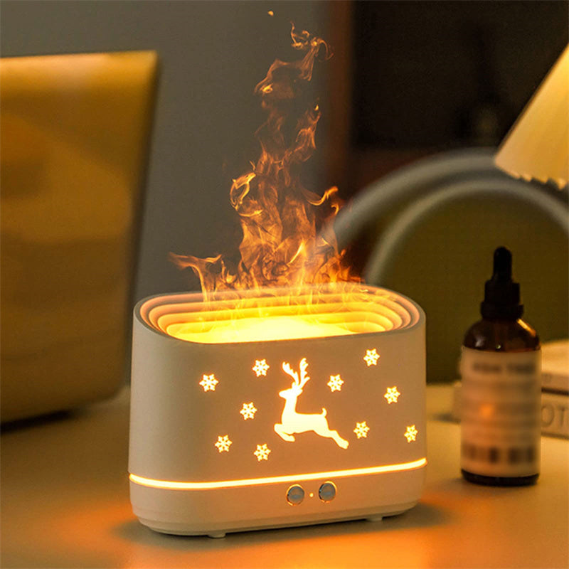 Elk Flame Humidifier Diffuser Atmosphere Lamp Christmas Home Decorations