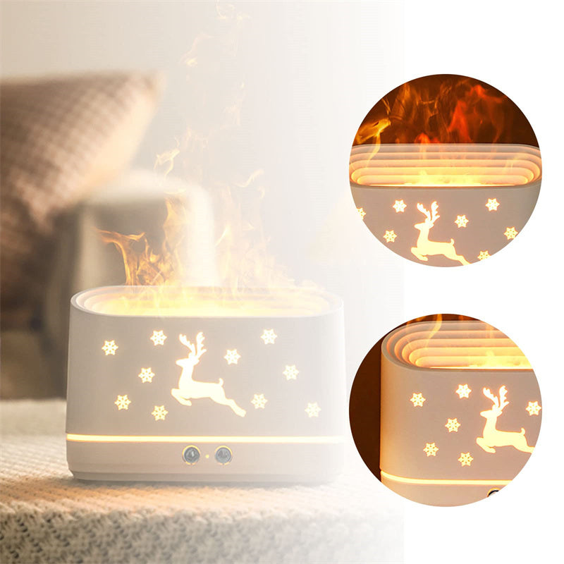 Elk Flame Humidifier Diffuser Atmosphere Lamp Christmas Home Decorations